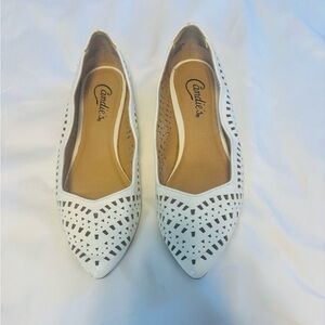 Candie's White Cutout Flats